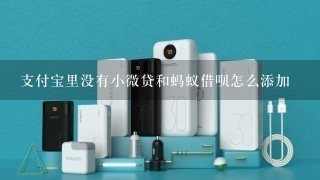 支付宝里没有小微贷和蚂蚁借呗怎么添加