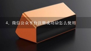 微信公众平台注册成功后怎么使用