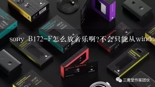 sony B172-F怎么放音乐啊?不会只能从windows media player里CD拷贝吧?!