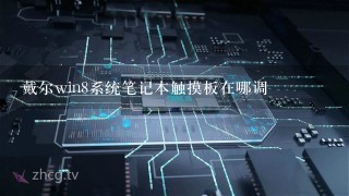 戴尔win8系统笔记本触摸板在哪调