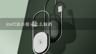 ipad2语音提示怎么取消