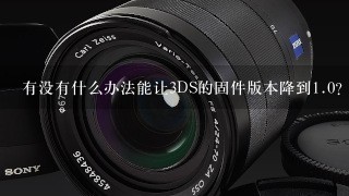 有没有什么办法能让3DS的固件版本降到<br/>1、0？难道升级以后就不能降了吗？