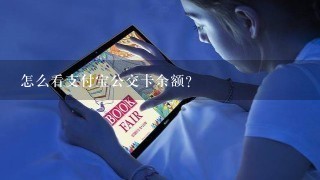 怎么看支付宝公交卡余额？