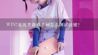 WIN7系统里游戏手柄怎么测试按键？