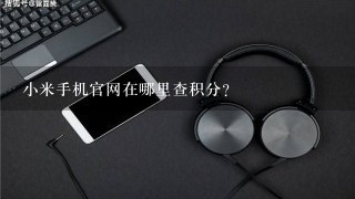 小米手机官网在哪里查积分?