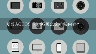 夏普AQUOS R3 5G版怎么扩展内存？