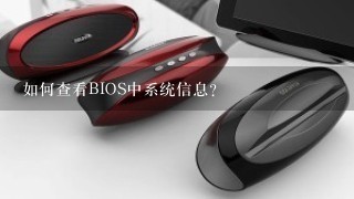 如何查看BIOS中系统信息