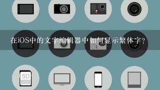 在iOS中的文字编辑器中如何显示繁体字